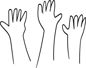 hands up handdrawn illustration