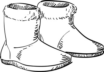winter boots handdrawn illustration