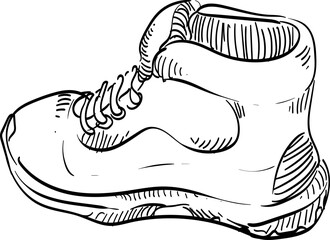 hiking boots handdrawn illustration