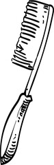 pet comb handdrawn illustration