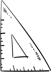 triangle ruler handdrawn illustration
