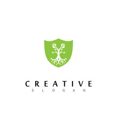 tree logo design natural eco vector leaf growth