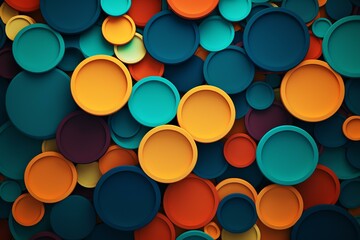 Circles colorful 3d illustration pattern background