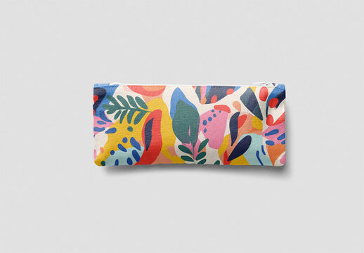 Mockup of customizable pencil case and editable background
