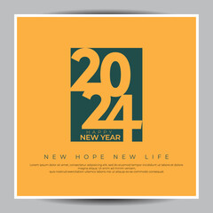 Happy new year 2024 with unique numbers with a classic theme. Premium design 2024 for calendar, poster, template or poster design.