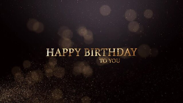 Happy birthday banner, golden particles, birthday, holiday greeting