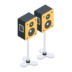 Here&rsquo;s an isometric icon of speaker stand 