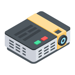 Video projector handy isometric icon