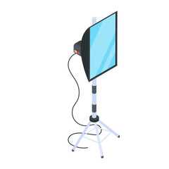 Editable isometric icon of a spotlight stand 