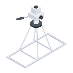 Editable isometric icon of a spotlight stand 