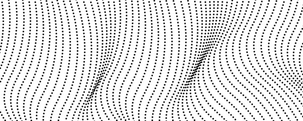 Halftone monochrome background with flowing dots