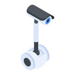 Editable isometric icon of a spotlight stand 