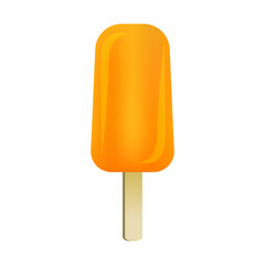 Orange Popsicle Ice Cream Vector on white background