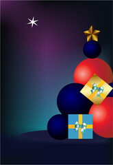 composition with Christmas tree for Christmas - 691412896