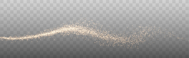 Christmas background. Powder dust light PNG. Magic shining gold dust. Fine, shiny dust bokeh particles fall off slightly. Fantastic shimmer effect. Vector illustrator.	 - obrazy, fototapety, plakaty