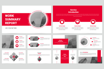 Red simple marketing company slide presentation template