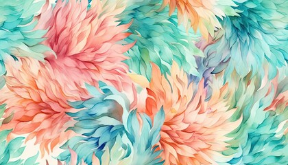 Seamless floral pattern in style of watercolor painting. - obrazy, fototapety, plakaty