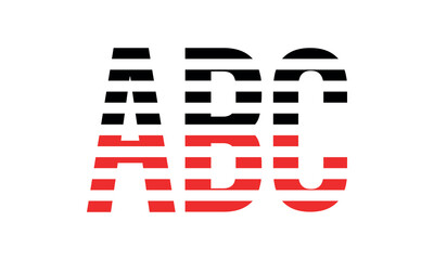 ABC three initial letter iconic line negative space minimal logo design vector template. monogram, abstract, wordmark, business, typography, minimalist, brand, company, flat, modern, unique, simple