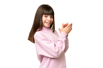 Little girl over isolated green chroma key background scheming something