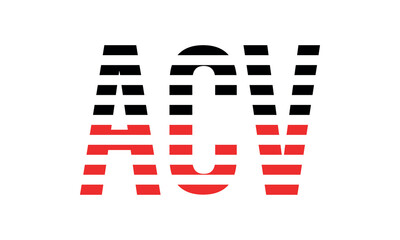 ACV three initial letter iconic line negative space minimal logo design vector template. monogram, abstract, wordmark, business, typography, minimalist, brand, company, flat, modern, unique, simple