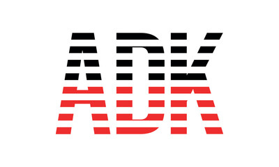 ADK three initial letter iconic line negative space minimal logo design vector template. monogram, abstract, wordmark, business, typography, minimalist, brand, company, flat, modern, unique, simple