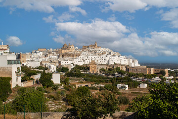 Fototapeta na wymiar Ostuni, Italy - one of the most beautiful villages in South Italy, Ostuni displays a wonderful Old Town with an unmistakeable profile and its white buildings