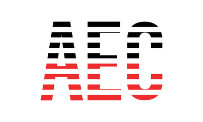 AEC three initial letter iconic line negative space minimal logo design vector template. monogram, abstract, wordmark, business, typography, minimalist, brand, company, flat, modern, unique, simple