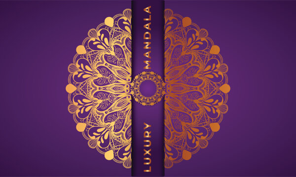 Luxury ornamental mandala design background in gold color vector.