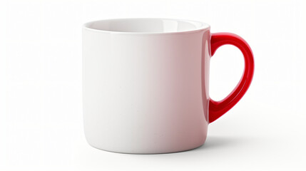 Red and white coffee mug