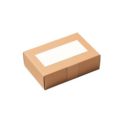 Small cardboard container isolated on transparent background