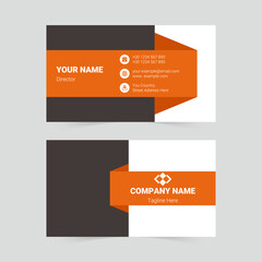 Orange and black modern business card template