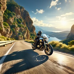 Motorcycle wind and road