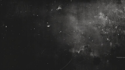  black and white white surface with a few star in the distance.Dust Dirt Particles Salt Snow Powder Spray. Authentic Black Rough Grunge Distressed Overlay Texture Surface..particles in space