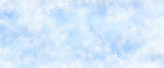 Blue winter vector art background for cover design, cards, flyer, poster, banner. Blur blue glass texture with bokeh. Hand drawn Christmas illustration. Merry Christmas! Frozen glass backdrop. Snow.