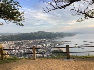 A view of Sumoto city and Sumoto Port from Mt. Mikuma on Awaji Island
