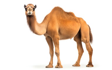 a camel standing on a white background