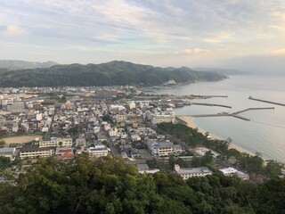 A view of Sumoto city and Sumoto Port from Mt. Mikuma on Awaji Island
