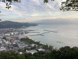 A view of Sumoto city and Sumoto Port from Mt. Mikuma on Awaji Island