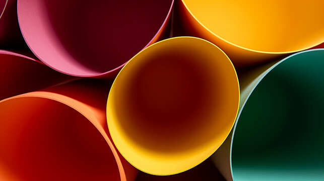 Background image of colorful roll shapes, Generative AI