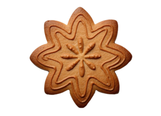 Christmas snowflake shaped cookies isolated on transparent background