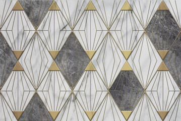 3d decorative geometric structure background pattern, digital ceramic tile, interior wall texture. - obrazy, fototapety, plakaty