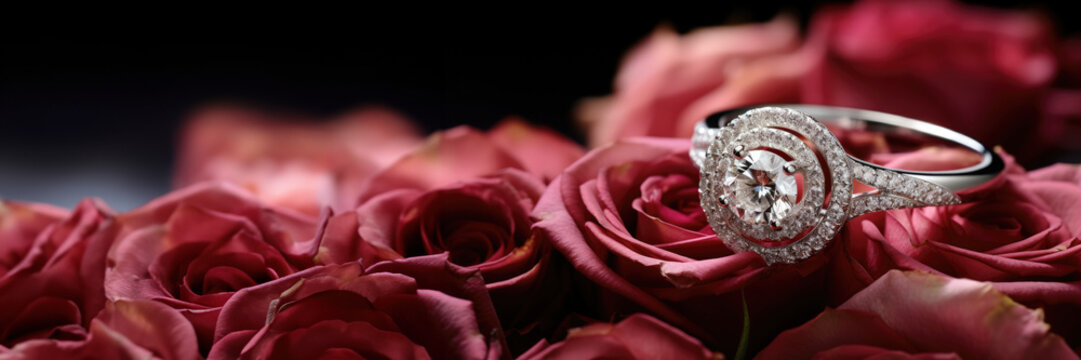 Valentines Day Celebration, Couples Honor Love with Elegant Sparkling Diamonds
