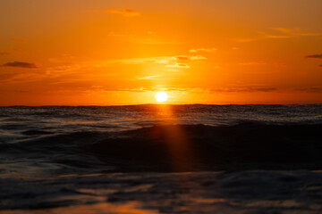 Beautiful sunrise view in the ocean.