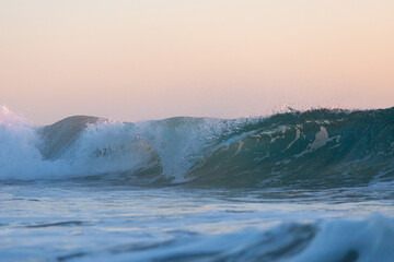 Beautiful wave barrel in the ocean.