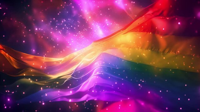 Original pride rainbow flag gay. Rainbow Gay America lesbian USA lgbtq flag video waving in wind. USA Gay Pride flag background. Rainbow Philly Flag Looping 1080p Full HD.Rainbow color Pride flags Spa
