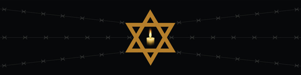 Obraz premium International Holocaust Remembrance Day vector. Star of David . January 27. Important day