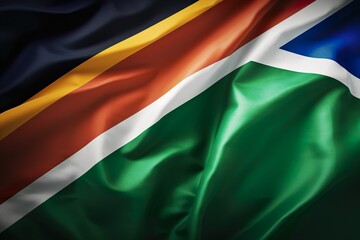 close-up shot of republic realistic south african flag