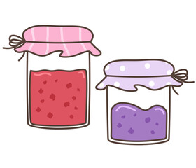 set of jars with jam