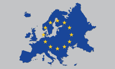 Fototapeta premium europe flag and map