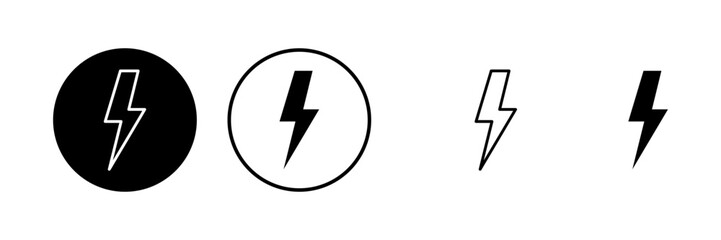 Lightning icons set. Bolt icon vector. Energy and thunder electric icon - obrazy, fototapety, plakaty